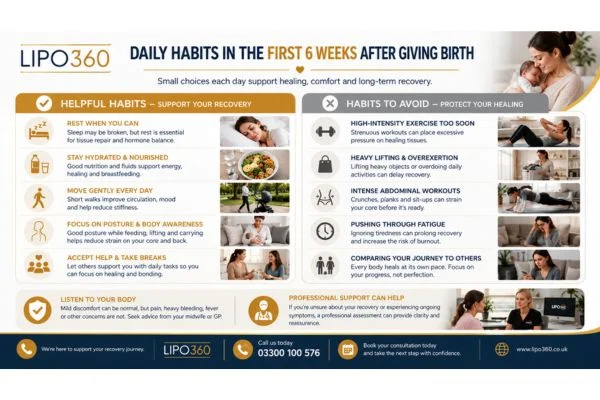 What to Do (and Avoid) in the First 6 Weeks After Giving Birth To Avoid Diastasis Recti 3 First 6 Weeks After Giving Birth To Avoid Diastasis Recti Wrexham : Daily Habits in the First 6 Weeks After Giving Birth